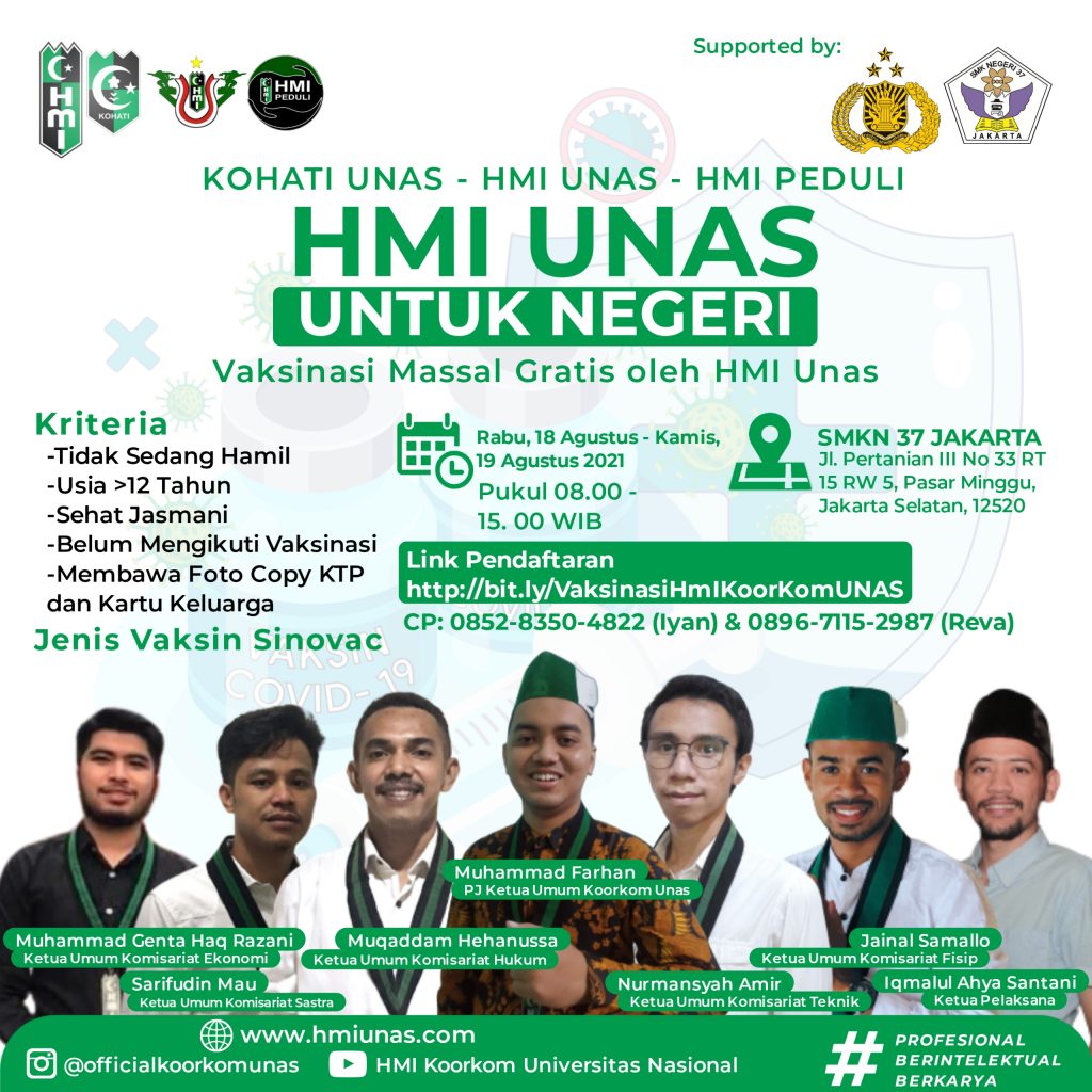 HMI Koorkom Universitas Nasional Ajak Masyarakat Vaksinasi Massal Ini Syaratnya 1 9AA92980 C2FF 4E60 88D9 C96FF03682FE